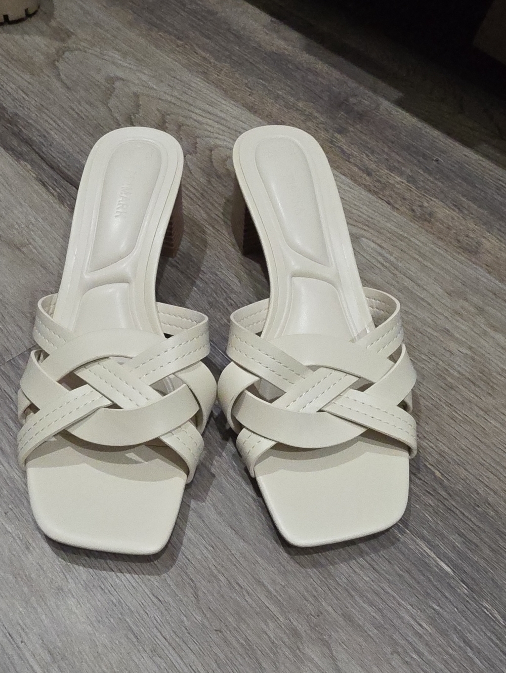 Primark Cream Braided Slide Heels